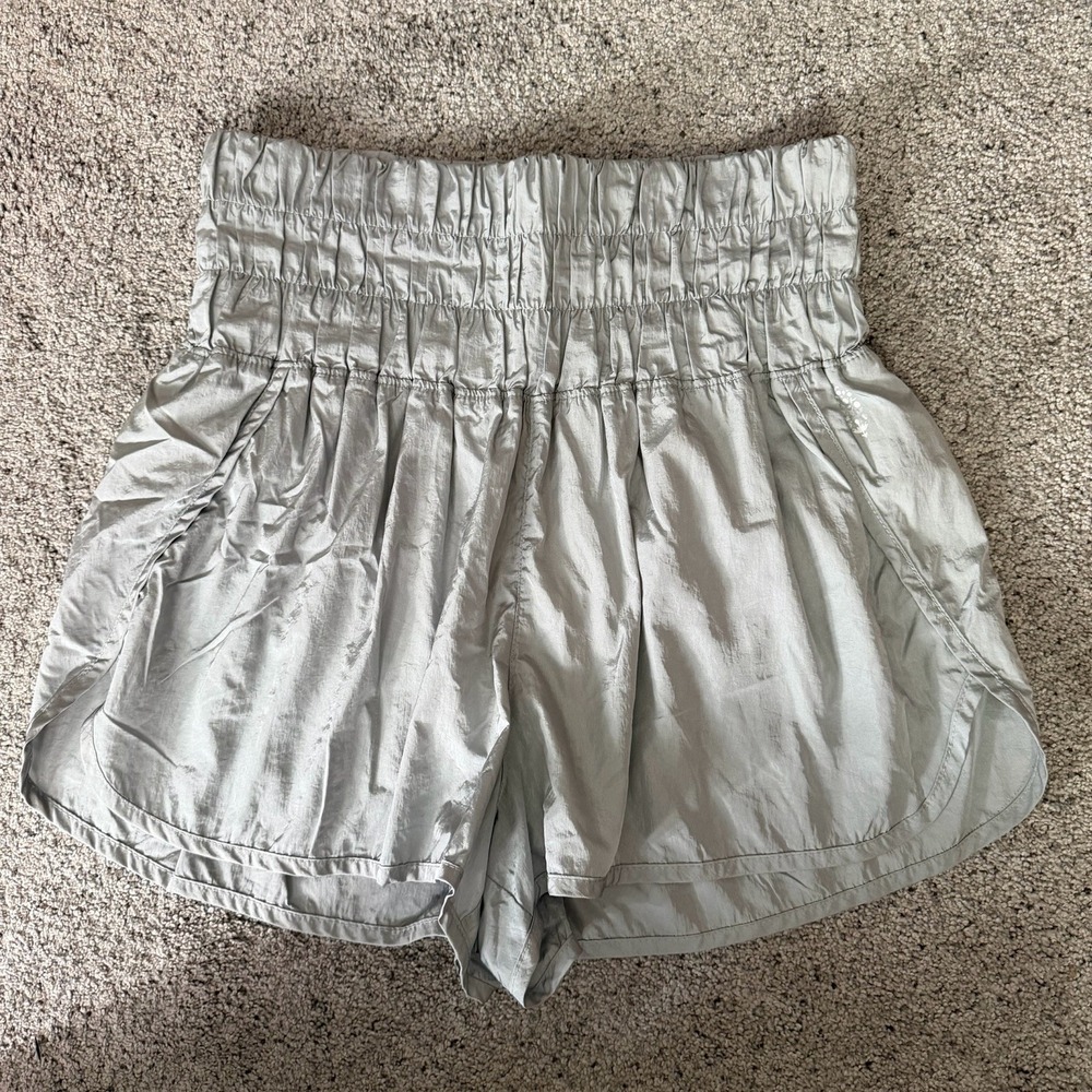 Free People Movement The Way Home Shorts Silver Gray Large Athleisure